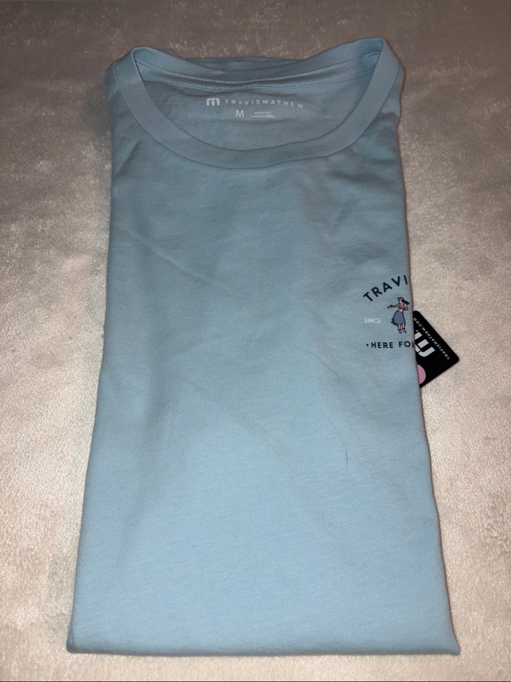 Travis Mathew Pale Blue Short Sleeve Logo Tee